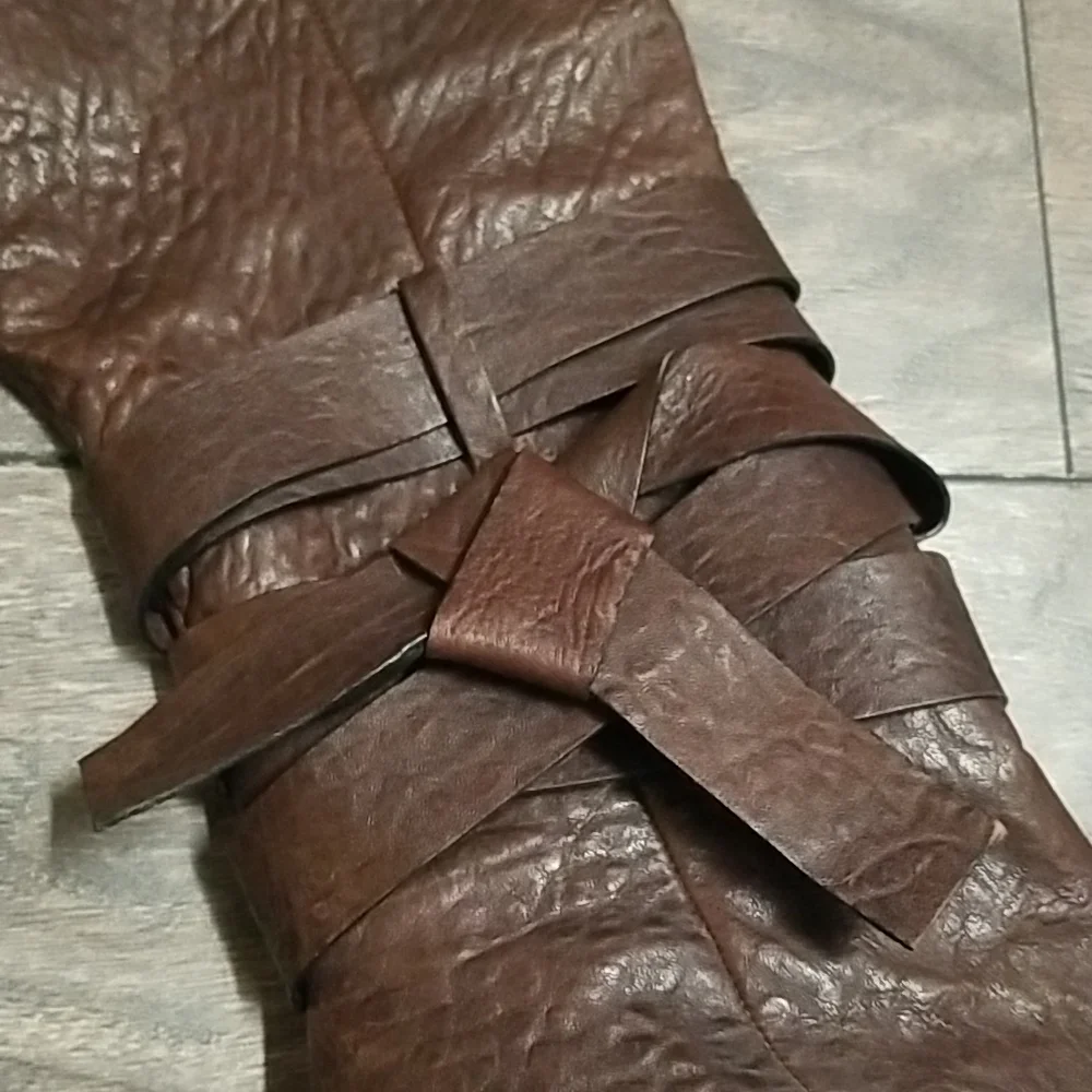 BCBG MAXAZRIA brown leather knee boots